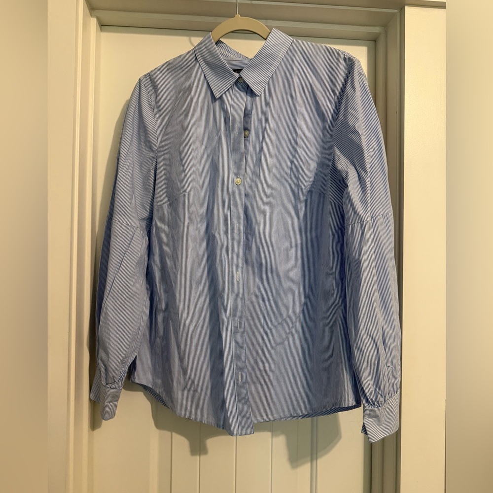 Banana Republic Blue Stripe Button Down